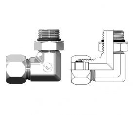 90 Degree Elbow Union Tube End to SAE Straight Thread