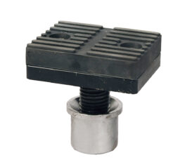 Rubber foot with metal screw base