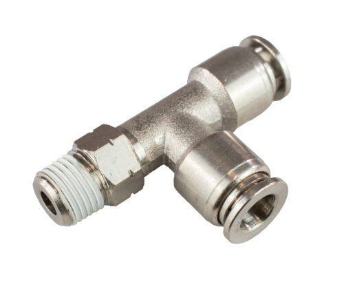 Swivel Male Run Tee 1/4" Tube x 1/8" NPT from Pushon (SVI part number BH-7910-104)