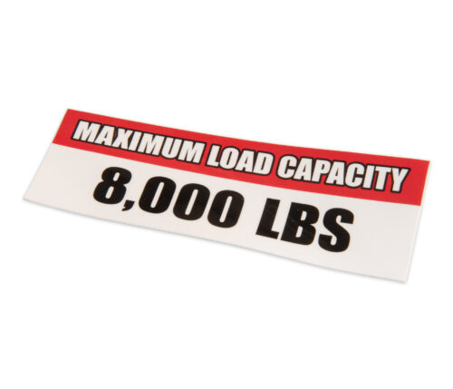 Max Load Capacity Sticker - 8,000 lbs