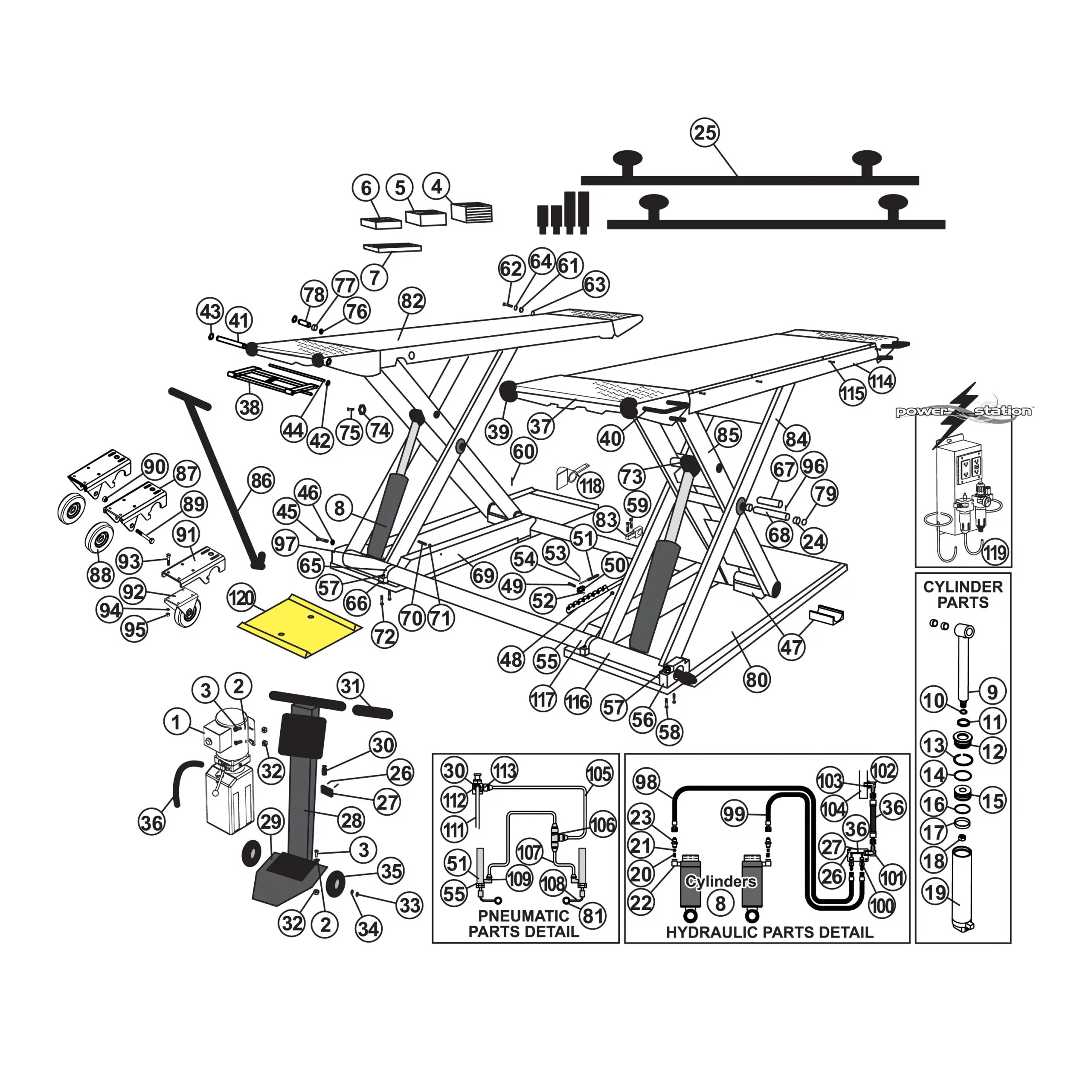 Parts for Tuxedo Lift MR6K-38 | SVI International, Inc.