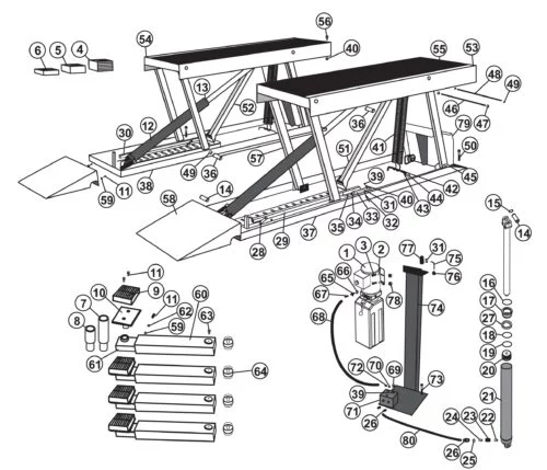 Parts for Tuxedo Lift PL6K