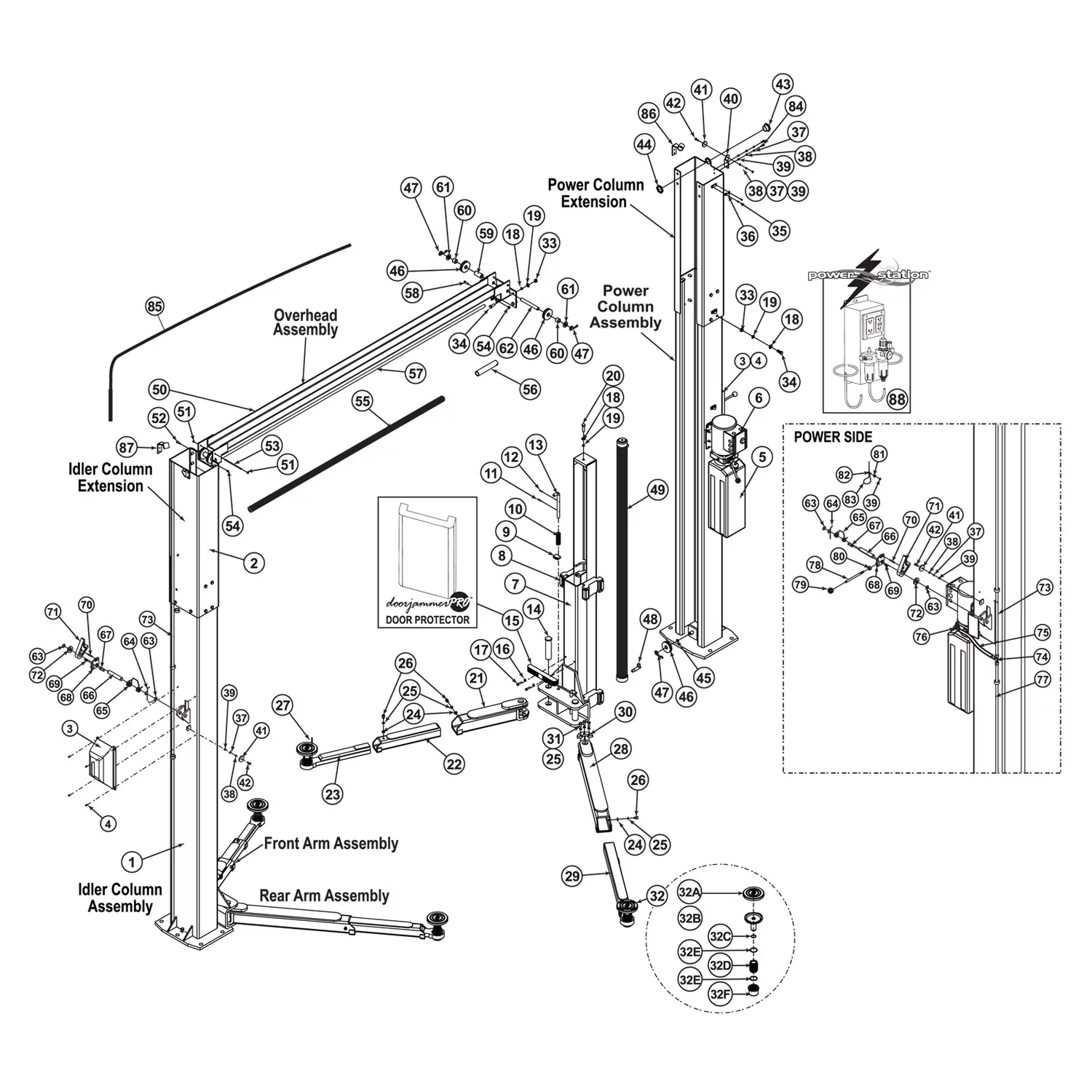 Amページ Parts for Ammco/Hennessy Lifts Model ACD210S | SVI International, Inc.