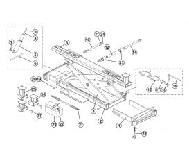 Parts Breakdown for BendPak Rolling Jack RJ-12