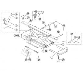 Parts Breakdown for BendPak Rolling Jack RJ-7