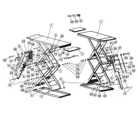 Parts Breakdown for Challenger Lift Model DX77