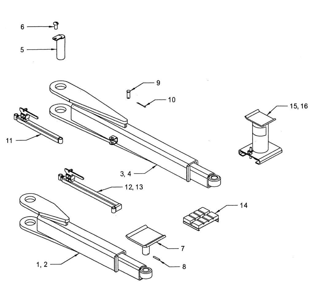 Parts for Manitowoc Lifts MLT8000 Swing Arms & Arm Restraints SVI