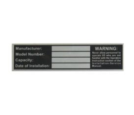 BH-9990-01 Equipment Name Plate with Adhesive Back