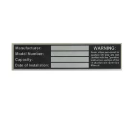 BH-9990-01 Equipment Name Plate with Adhesive Back