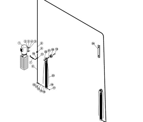 Parts for Tuxedo Lift TP9KACX Hydraulic Cylinder Hose Detail