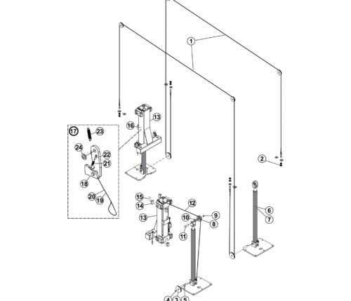 Parts for Tuxedo Lift TP9KAC Carriage Lock Cables Chain Detail