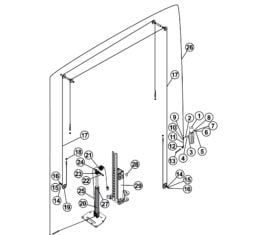 Parts for Tuxedo Lift TP11KAC Hydraulic Cylinder Cables and Chain Detail