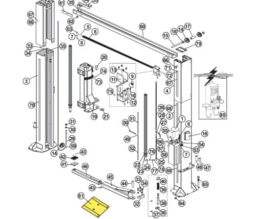 Parts for Tuxedo Lift TP12KC-DX