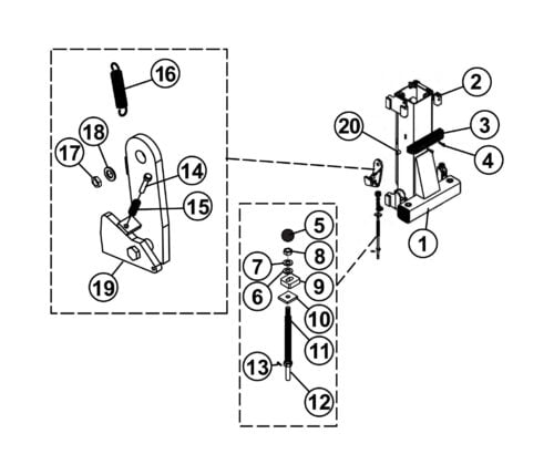 Parts for Tuxedo Lift TP12KFX Carriage Locks and Arm Restraint Kit