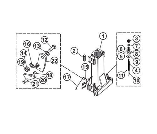 Parts for Tuxedo Lift TP12KF Carriage Locks and Arm Restraint