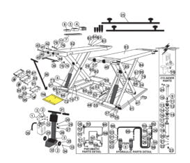 Parts for Tuxedo Lift MR6.5K-38 Mid Rise 6,500 lb capacity