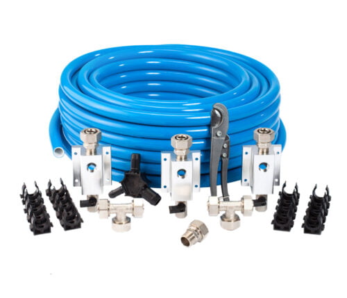 QP-9107-500 MaxLine Tubing 3/4" Master Kit Industrial Compressed Air Piping System with 3 Outlets