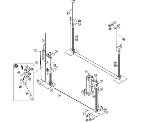 Parts for Atlas Lift 9KBP Cables Chain and Lock Detail