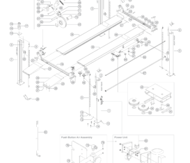 Parts breakdown for a BendPak for above ground, surface mount 4-Post Lifts (HD-7PXW).