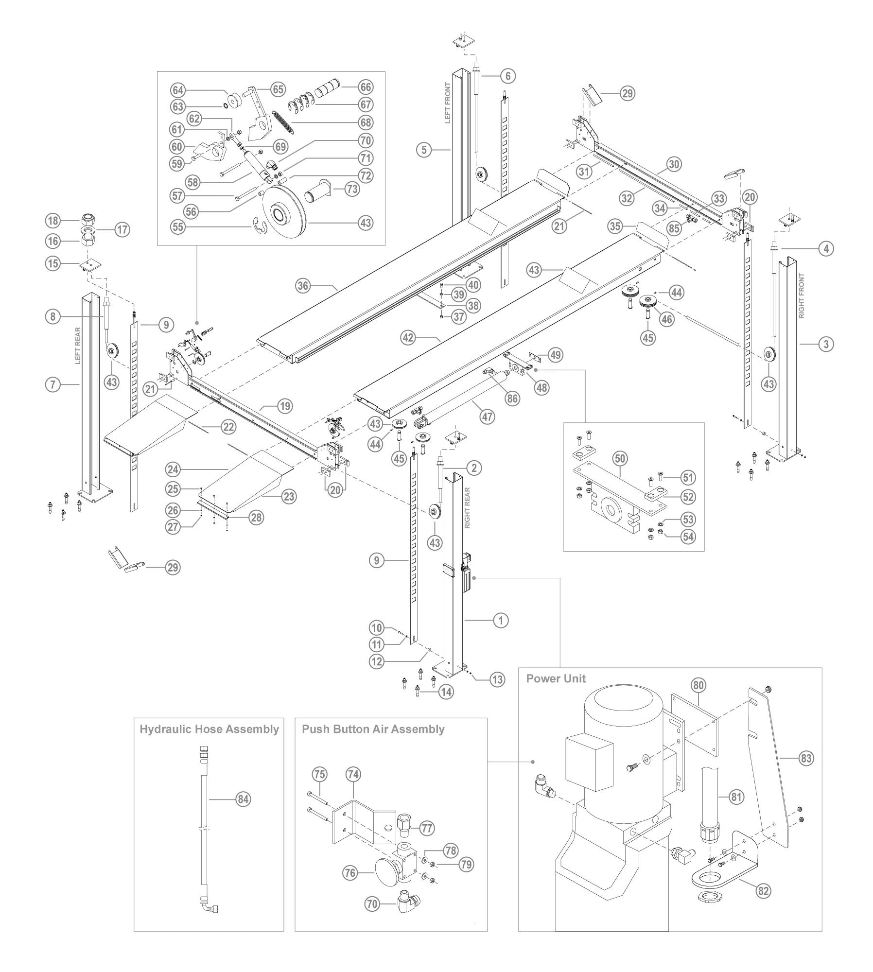 BOMページ Parts for BendPak HD-9XW | SVI International, Inc.