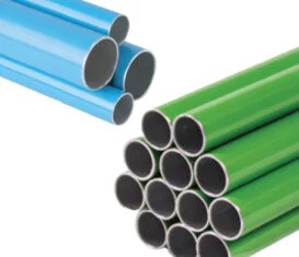 Blue (compressed air) or green (inert gas) piping products.