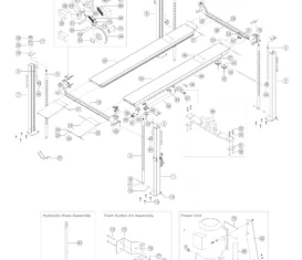 Parts breakdown for BendPak HD-9-Parting above ground, surface mount, 4-post lifts.