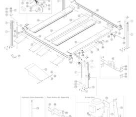 Parts breakdown for BendPak HD-9SW Parking above ground, surface mount, 4-post lifts.