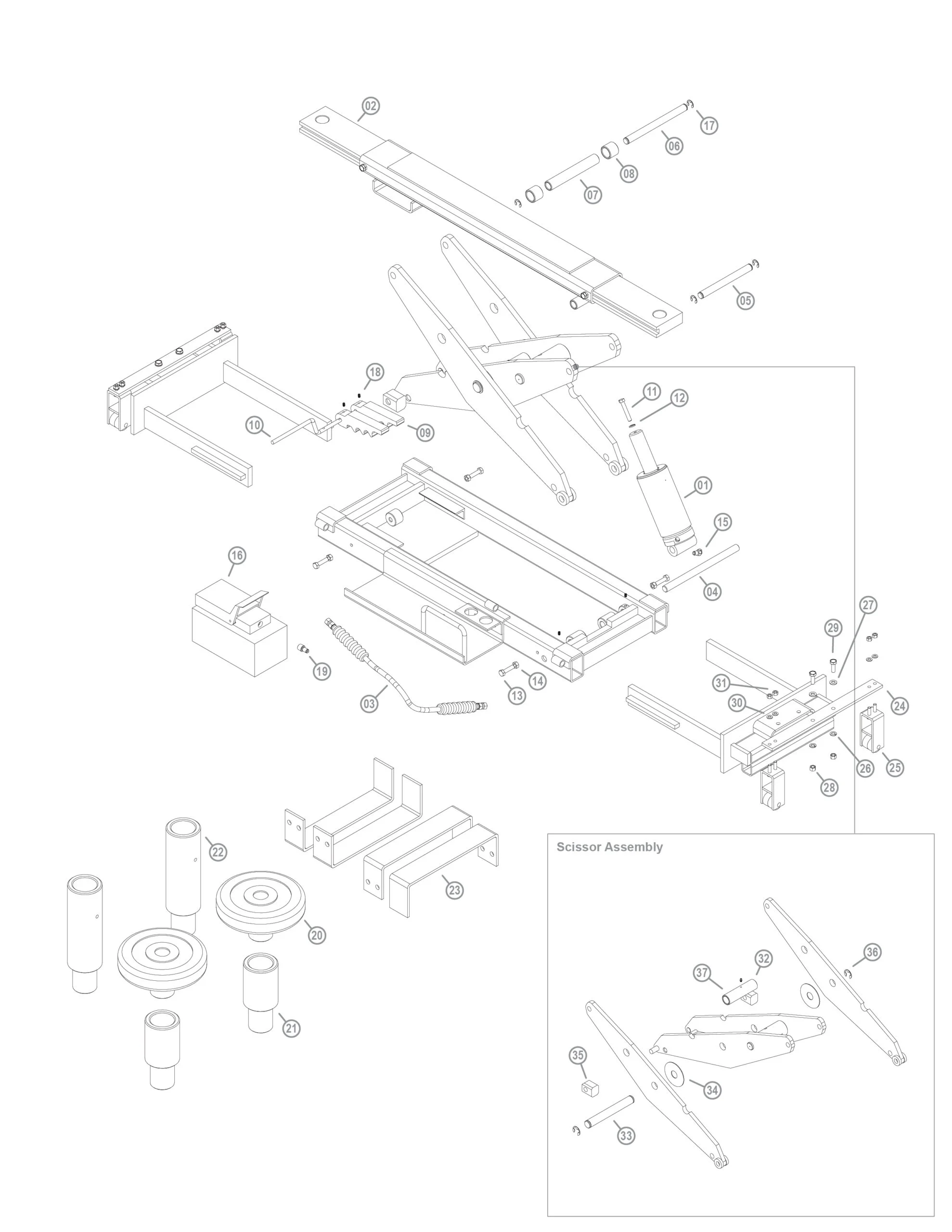 Parts for BendPak RJ9W | SVI International, Inc.