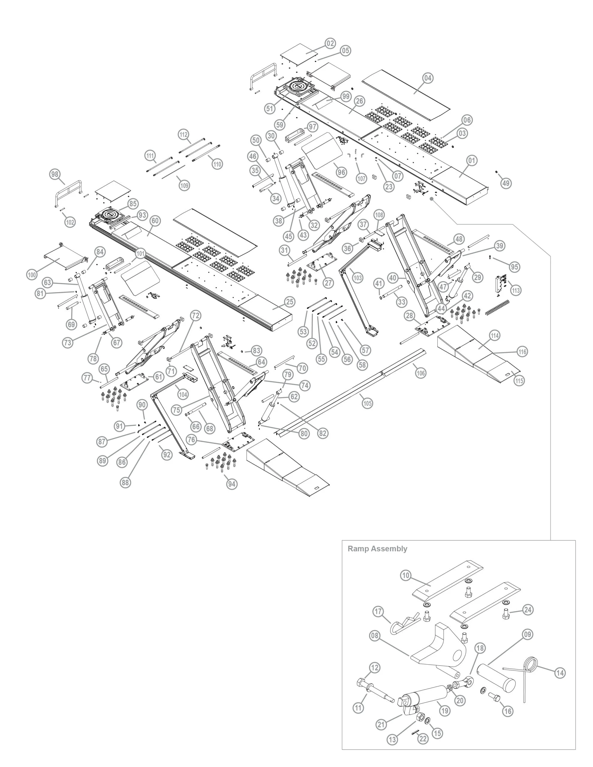 Parts for BendPak XR-12000A | SVI International, Inc.